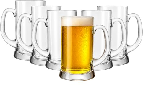 Chabrias Ltd Icon Pint Glass Tankard 20oz / 568ml | Classic Beer Tankard, Durable Beer Mug for Ale, Lager, and More | Perfect for Home Bars, Restaurants, and Pubs (6 Pack)