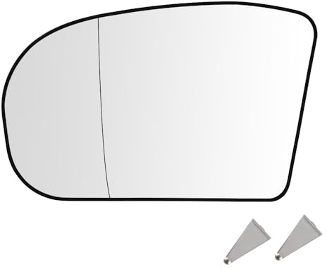 SENZEAL Spiegelglas Fahrerseite Beheizbar mit Trägerplatte für Mercedes-Benz C-Klasse W203 CL203 S203 E-Klasse W211 S211 2038100121 2038100221 Außenspiegel Glas Ersatz Links