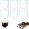 PLLYPE doppelwandige Espressotassen Glas Set 6-teilig, Doppelwandig Espresso Gläser 80 ml, Mokkatassen aus Borosilikatglas, Espressogläser modernes, Schwebeeffekt, hitzebeständiges Espresso Glas