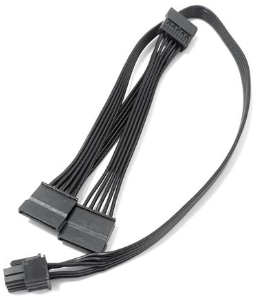 HSSDTECH Cable de alimentación SATA de 6 Pines a 3x15 Pines para Seasonic/Antec PSUs, Divisor de Elevador para minería de BTC, Adaptador de Disco Duro 18,7 Pulgadas (47,6 cm)