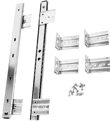 BAZEITFLOW Keyboard Drawer Slide Track and Bearing Drawer Rail Set 27mm Wide White Keyboard Slide Ball Bearing