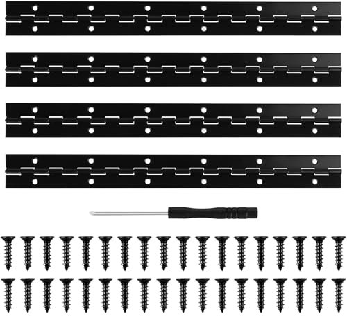4 Pz Cerniera a Nastro, 300 x 30 mm Cerniere per Pianoforte, Cerniera Pieghevole per Porta, Cerniere per Porte in Legno PesantiCerniera per Mobili Porta di Armadi, con Viti e Cacciavite
