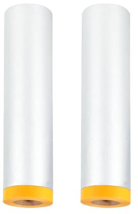 LN COZY CORNER 2-Pack Pre-Taped Masking Film Rolls Self-Adhesive Plastic Dust Sheets for Painting Furniture & Car Protection Tear-Resistant Cloths for Decorating & Renovation (2.4m x 12m)
