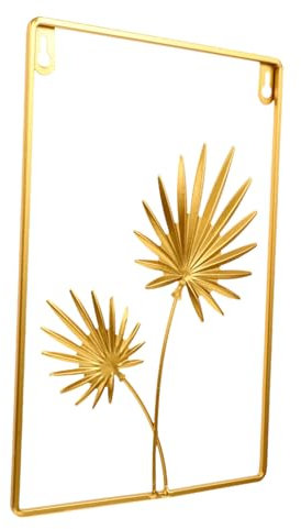 Yardenfun in metallo da parete decorazione sospeso camera decorazioni Arredamento da parete ornamenti arredamento per la casa ornamento da appendere a foglia di palma ferro da stiro D'oro