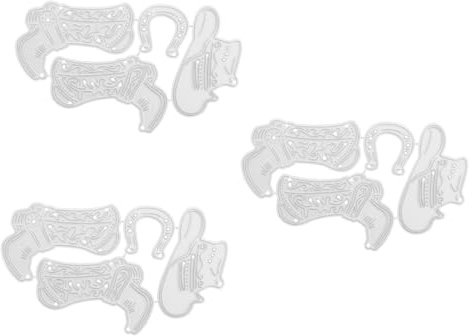 OSALADI 3 Set Fustella Decorativa Forma Stivale per Diy Embossing e Scrapbooking per Biglietti e Album Fotografici