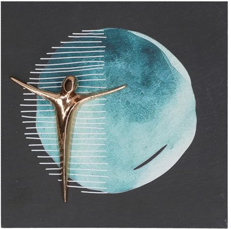 Butzon & Bercker Schieferrelief Christus - Kreuzbild mit Bronze 17x17 cm | Religiöse Wanddeko aus Naturschiefer für Konfirmation, Kommunion & Taufe - Handgefertigte Figur in Geschenkverpackung