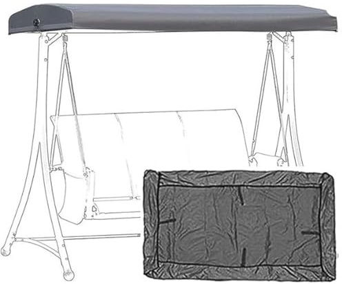 Hollywoodschaukel Dachbezug, Dach für Hollywoodschaukel 3 Sitzer, Ersatzdach Wasserdicht Universal, UV-Schutz Sonnendach, Gartenschaukel Dach-Plane(Gray,Top+seat Cover)