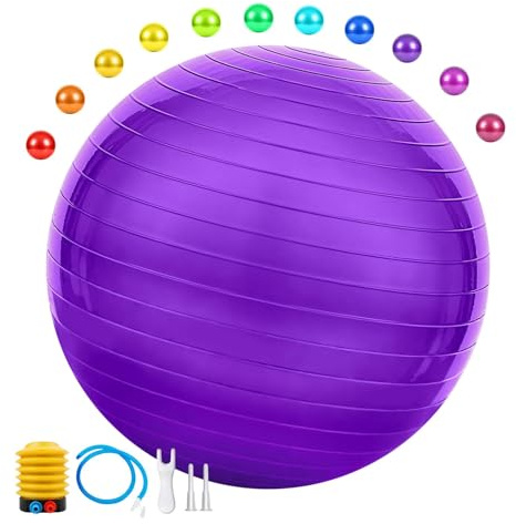 Solid Exercise Ball,High-Weight Capacity (3000 lbs) Anti-Burst Yoga Ball Chair,Swiss Ball for Pregnancy,Birthing, Fitness, Physical Therapy