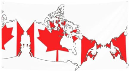 Bandiera canadese con stampa di mappa da appendere all'esterno, decorazione per auto, barca, giardino, festa, festa di Natale, Halloween