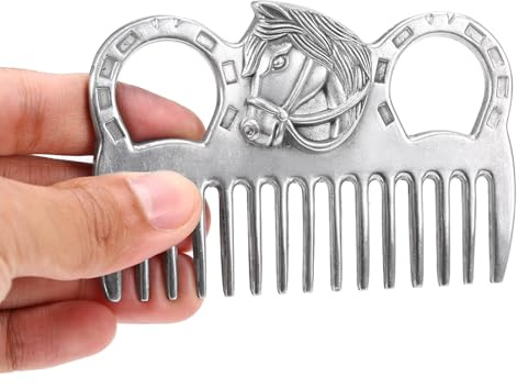 CFTGIW Peigne de Cheval en Alliage d'aluminium, Peigne de Traction de Queue de Crinière, Outil de Toilettage de Cheval en Métal 6,5 Pouces/3,9 Pouces/3,5 /,2 Facile à Installer dans la Boîte des