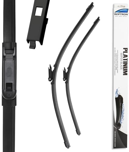 Wiptron Platinum Front Wiper Blade Set fits: NISSAN QASHQAI (2007 to Dec 2013) Durable, Aerodynamic with Consistent All-Climate Efficiency