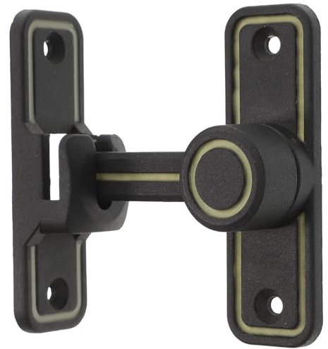 HOMSFOU Verrou de Porte Lumineux 90° et 180°, Loquet sans Perçage en Alliage de Zinc, Finition Noir Mat, Serrure Intérieure pour Salle de Bain et Porte de Maison, Verrou de Sécurité