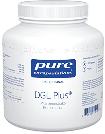 Pure Encapsulations - DGL Plus - Mit Süßholzwurzel-, Eibischwurzel- und Aloe Vera-Extrakt - Vegan und Glutenfrei - 180 Kapseln