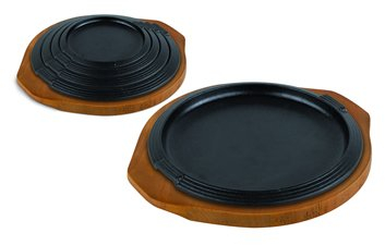 Parrilla plato de fundición con bandeja Churrascaría cm. 35