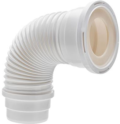 Wirquin RWC1090 - Pieza de inodoro color Blanco | Conexión de WC flexible, largo, PVC, apta para todas las configuraciones, origen Francia garantizada, blanco