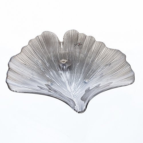 Sandra Rich Glasschale Fan Leaf Silber 5 cm Ø 33,0 x 31,0 cm