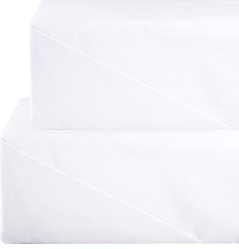 aqua-textil Superior Bettlaken ohne Spanngummi Doppelpack 150 x 250 cm weiß Baumwolle leichte Sommer-Bettdecke