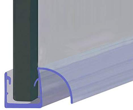Shower Seal for Screens, Doors or Panels | Fits 8, 9 or 10mm Glass | 15mm Rigid Arched Deflector Fin for When There is No Gap | 80cm, 90cm, 140cm or 2m Long | SEAL057 (90cm)