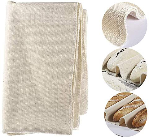 kkkkk Hochwertiges Dickes Bäcker-Baumwoll -Leinen 120 x 70 cm- aus 100% unbehandeltem Naturleinen zum Backen von Gärung, Teig, Wirbeltuch usw