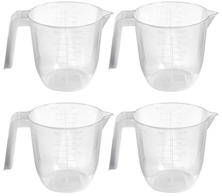 Wham 1 Lt Clear Plastic Reusable Measuring Jug, Set of 4