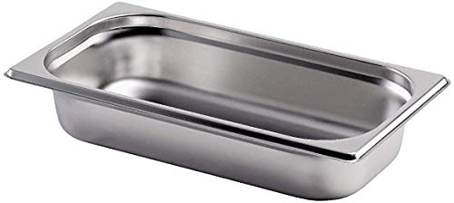 Gastro-Bedarf-Gutheil 1 x Gastronormbehälter GN Behälter 1/3 65 mm tief stapelbar Edelstahl geeignet für Chafing Dish, Bain Marie, Saladette