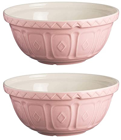Mason Cash Creative Design Traditional Mixing Bowl 26cm Pink (Pack of 2)