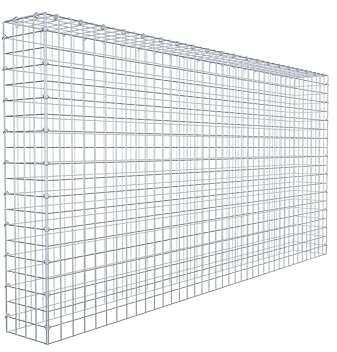 Gabiona Anbau-Gabione Typ3 eckig, Maschenweite 5 x 5 cm, Tiefe 20 cm, Gabione 200 x 100 x 20 cm (L x H x T), C-Ring