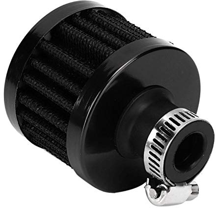 EVGATSAUTO Mini Luftfilter 13mm Ansaugfilter, Kurbelgehäuseentlüftung Universal Kleiner Pilzkopf, Ersatz Luftfilter für Auto Motor, inkl. Schelle (Schwarz)