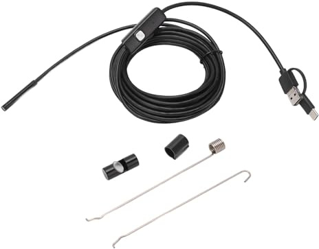 Endoskop 5,5 mm 3-in-1-USB-Endoskopkamera wasserdichte IP67-Inspektionskamera mit Typ-C-Schnittstelle für Inspektionswartung (3,5 Mio) | Flexibles Kabel, 6 helle LEDs, 67° Weitwinkel, Plug-and-Play, Smartphone-kompatibel, Inspektion Rohre, Motoren