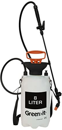 Home IT® Gartenspritze Drucksprüher 8L | UV-beständiger Sprüher mit Pumpe | Tragegurt & Überdruckventil | Unkrautvernichter Spritze, Verstellbare Düse, 130 cm Schlauch