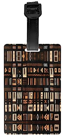 Gepäckanhänger mit afrikanischem Schlammstoff, Tribal-Druck, Taschenanhänger für Gepäck, Kofferanhänger mit Namensausweis, für Damen und Herren, Reisen