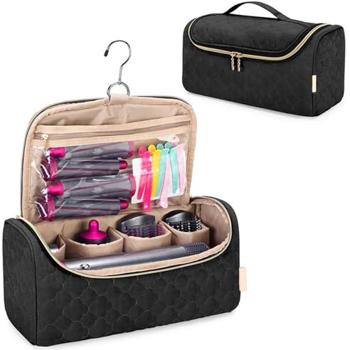Reise-Organizer-Tasche, kompatibel mit Dyson Airwrap Styler, tragbare Tragetasche, Aufbewahrungstasche, Haartrockner, Zubehör, Organizer, Schwarz, Schwarz , modisch