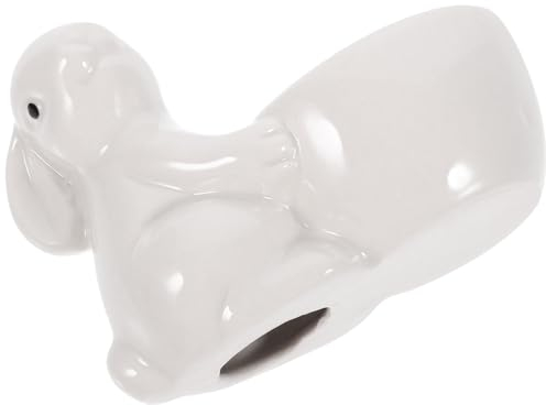Zerodeko Portauova in Ceramica Coniglio Stile Europeo Bianco Decorativo per Conservare Uova e Piccoli Oggetti per Decorazione Casa