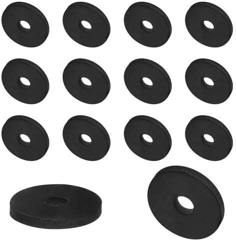 QUARKZMAN 16Stk Gummi Unterlegscheiben Gummi Abstandshalter 25,4mm AD 6,4mm ID 3,2mm Höhe Runde Gummispacer Distanzhülsen Gummibuchse Ösen Dicke Gummischeiben für Haus Auto Zubehör Schwarz