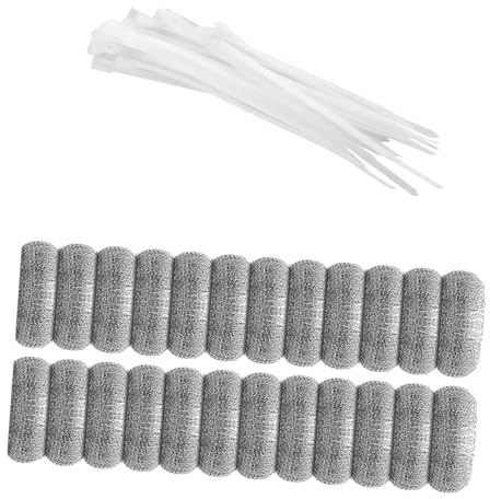 SEWOART Stainless Steel Mesh Filter to Collect Hair for Washing Machine 24pcs with 24 Cable Ties, Easy to Fold Lint Removal Strainer Sturdy Filter Bag Suitable for Laundry and Clothes