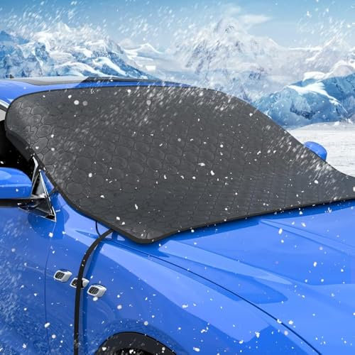 Cubierta del Parabrisas del automóvil Cubierta de Nieve Engrosada Anticongelante Impermeable Antihielo Anticongelante Hojas anticaída Sombrilla Aislamiento térmico Se Adapta al automóvil/SUV (2 pieza)
