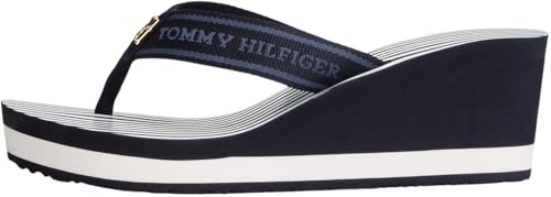 Tommy Hilfiger Th Stripes kil strandsandal Fw0fw08521Flip Flops, Blå rymd blå, 39 EU
