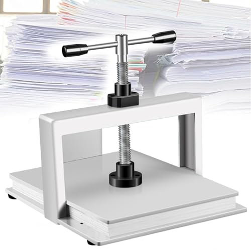 Hydravex Manuelle Papierpresse A4/A3 Buch Stahl Notizen Rechnung Buchbinder Presse Buchbinden Notizen Büro Rechnung Buchbinder Abflachungsmaschine 3306lbs (1500kg) Druck,A3