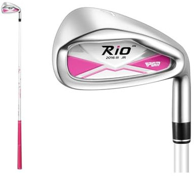 #7/#S - Hierro de golf junior con eje de carbono, juego de golf con palo de golf n.º 7 o n.º S para niños principiantes, niños y niñas, deportes de golf (rosa, #7, edad 9-12)