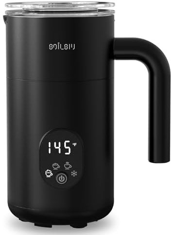 Milchaufschäumer, 4-in-1 Milchaufschäumer und Dampfer, 13oz/380ml Aufschäumer für warmen und kalten Schaum für Kaffee, Latte, Cappuccino, Matcha