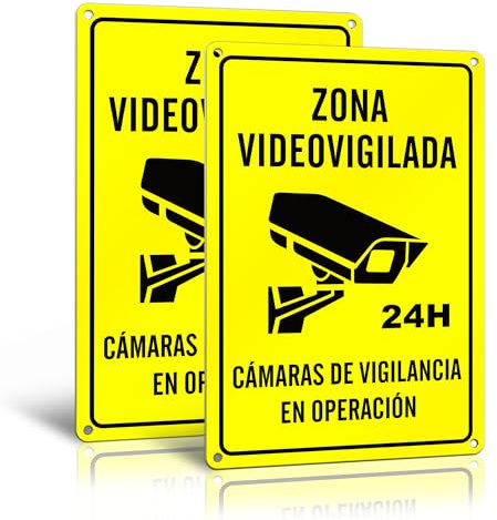 TAKULA 30 x 20 cm cartello zona videosorveglianza poster telecamera di sorveglianza, cartello zona videosorveglianza omologato, cartello allarme sicuro diretto