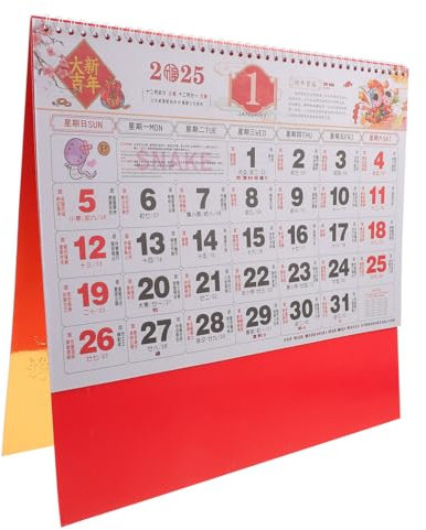 Garneck Hängekalender Im Traditionellen Chinesischen Stil Jahreskalender Aus Papier Gefertigt Wandkalender Zum Aufhängen Kalenderplaner Für Neue Jahr Mit Mondereignissen Klar Gedruckt Lich