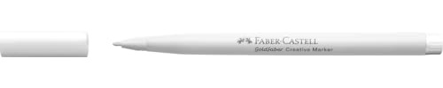 Faber-Castell Goldfaber Creative Marker, Rundspitze, 1,5 mm Spitze, Farbe 501 Weiß wie Schnee, Zeichnen, kreative Schriftzüge, Skizzieren, DIY, Upcycling, Färben Marker Stift für viele kreative