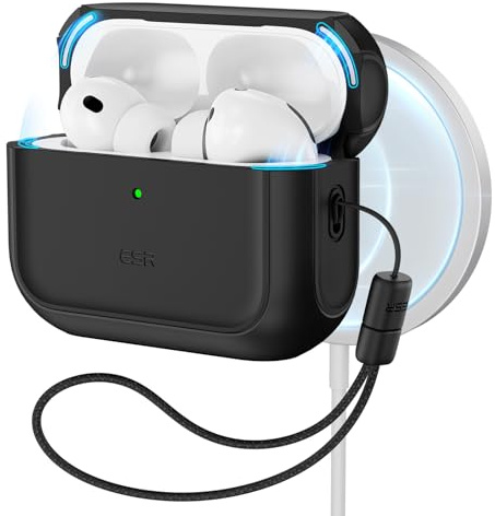 ESR for AirPods Pro 3 Case, Compatible with AirPods Pro Case 3rd Generation (2025), Compatible with MagSafe, Full Drop Protection Cover with Lanyard, Black