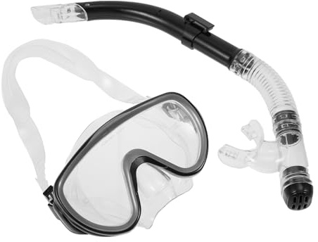 Alasum Masque de Plongée Adulte avec Tuba Semi-Sec Kit Complet de Snorkeling Antibuée et Étanche Équipement Professionnel Silicone Confortable et Ergonomique Adapté Couleur Aléatoire