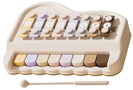 Xylophon-Spielzeug – Glockenspiel mit 8 Tönen | Percussionsinstrument für Kinder von 1 bis 3 Jahren, bunte Tasten mit Schlägeln, kein Strom