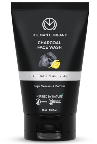 Man Company Charcoal Face Wash | Anti Pollution, Acne Oil Control | Deep Cleansing | Blackheads Removal | All Skin Types - 75 ml