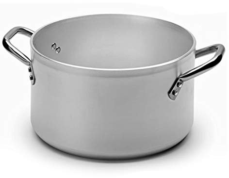 FASA Casseruola Alta Due Maniglie Professionale Diametro 24cm in Alluminio Puro 99.5% Made in Italy