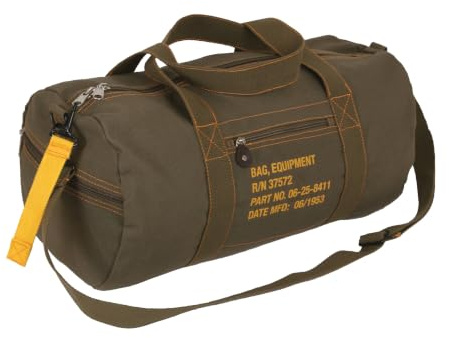 Rothco Reisetasche aus Segeltuch – Reise- und Turnbeutel aus schwerem Baumwoll-Leinen-Material – ideal für die Aufbewahrung von Ausrüstung, Kleidung und mehr, Olivgrün, 48 cm
