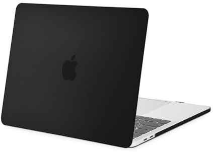 MOSISO Hülle Kompatibel mit MacBook Pro 15 2019 2018 2017 2016 Freigabe A1990 A1707 mit Touch Bar und Touch ID, Plastik Hartschale Schutzhülle, Schwarz